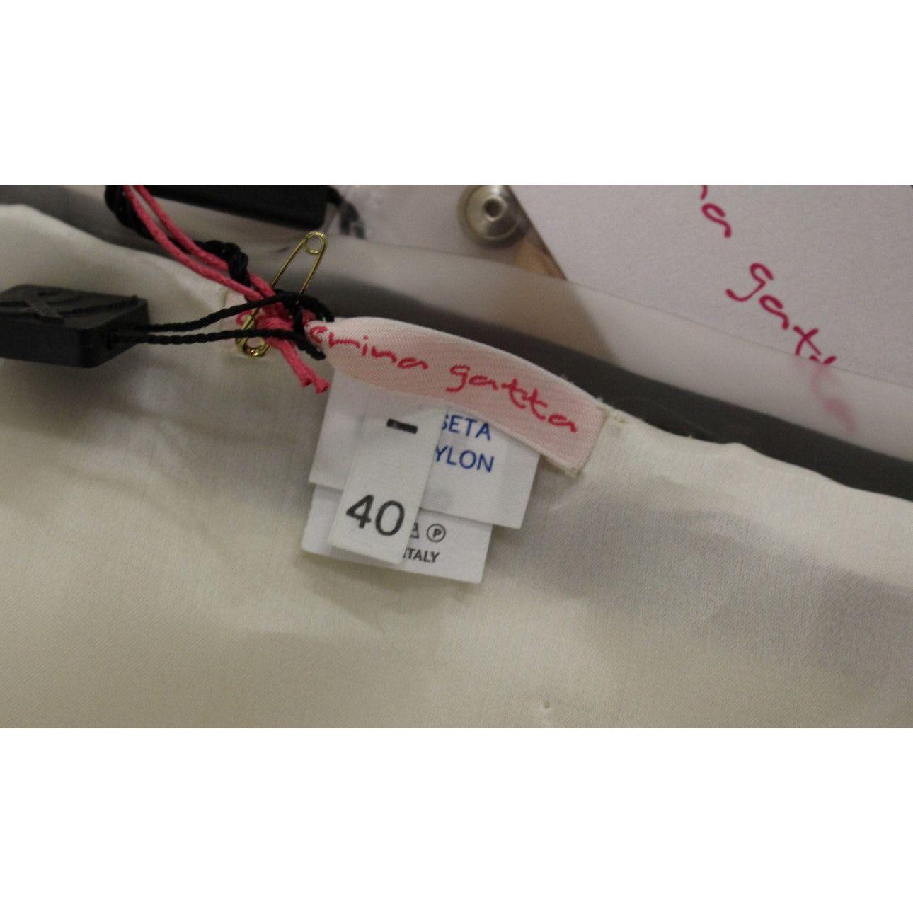 تنورة كاتيرينا جاتا الصغيرة الأنيقة باللون البيج - مزيج من الحرير والنايلون