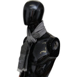 Missoni Gray Striped Wool Unisex Neck Wrap Fringes Scarf