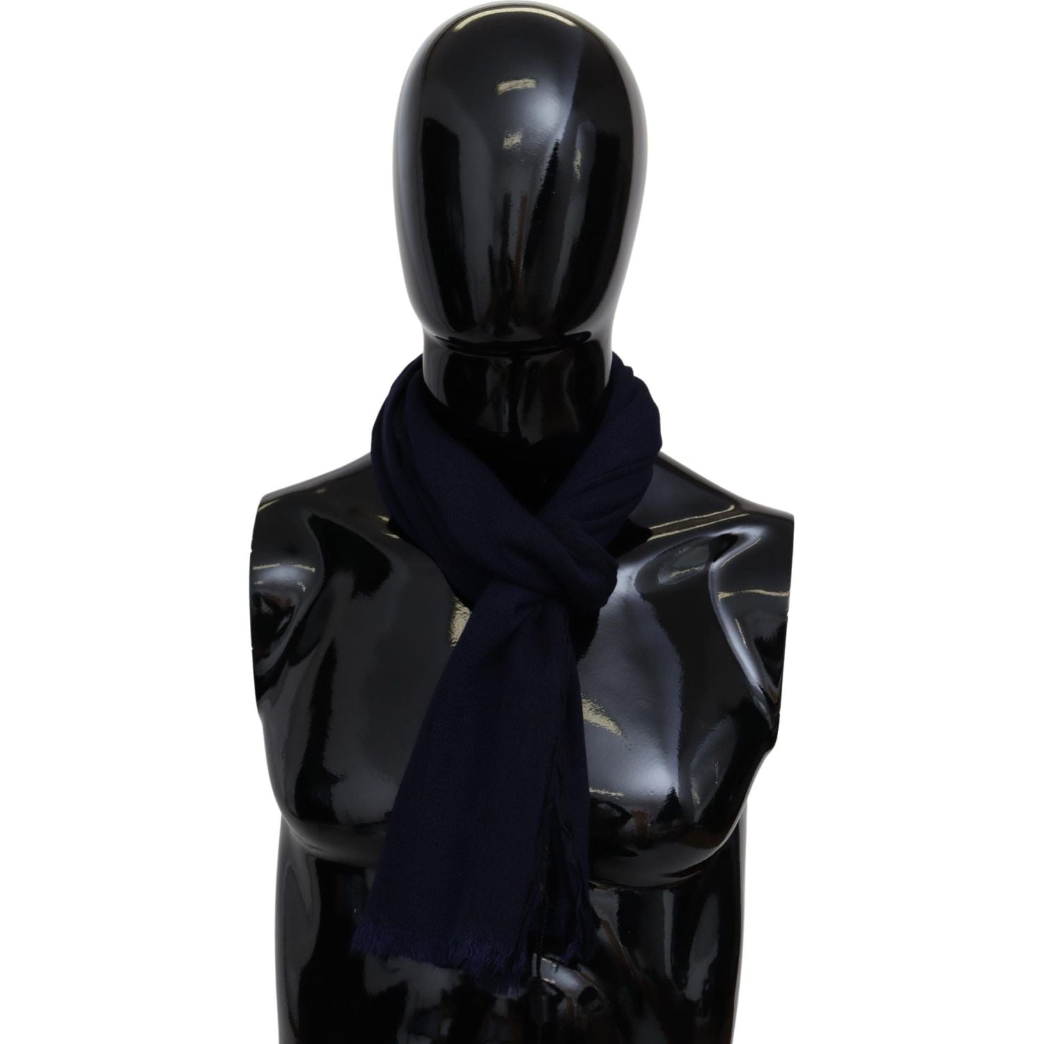 وشاح ميسوني الأنيق المصنوع من الصوف باللون الأزرق مع شعار مطرز