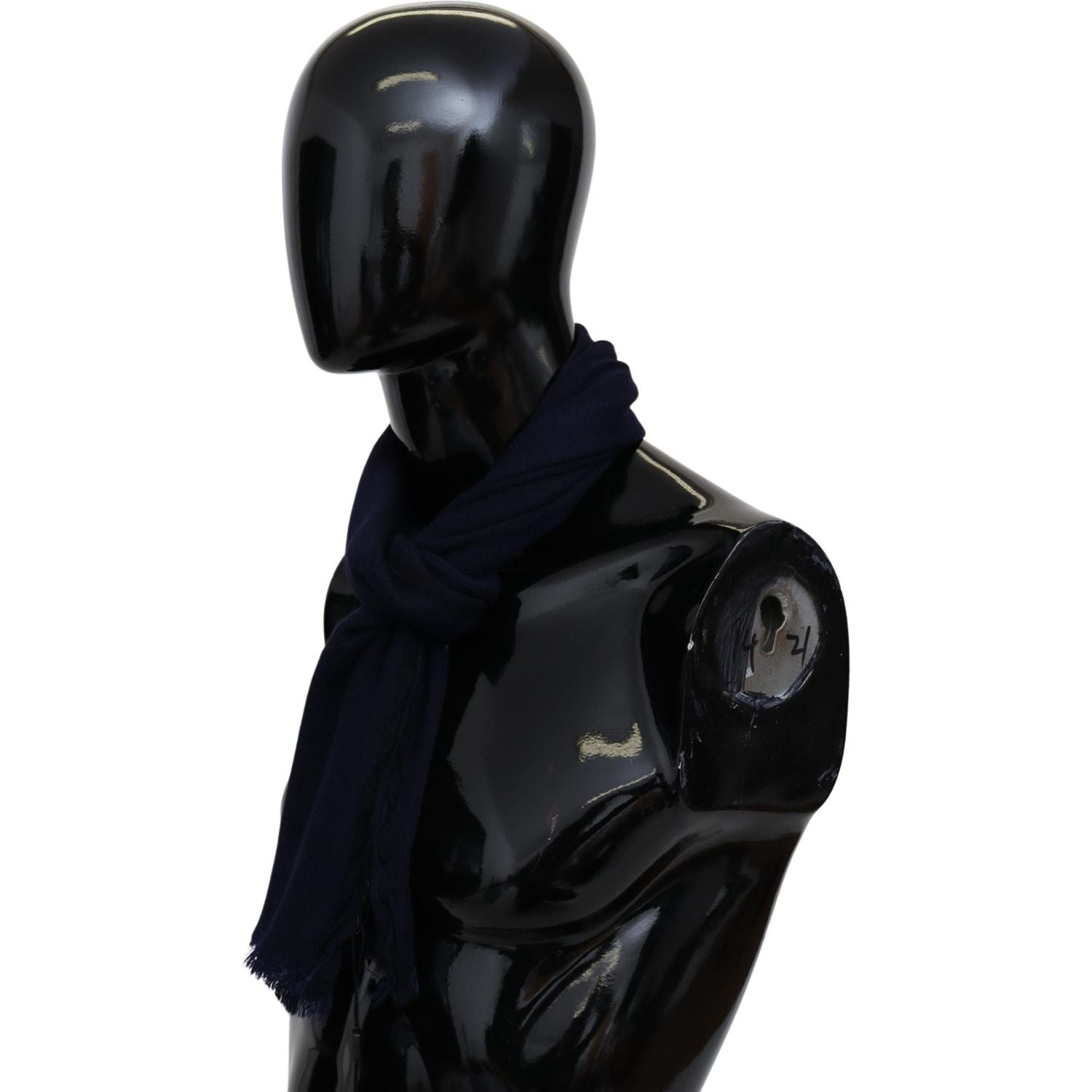 وشاح ميسوني الأنيق المصنوع من الصوف باللون الأزرق مع شعار مطرز