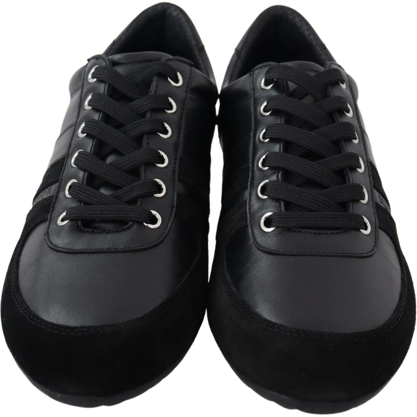 Dolce & Gabbana Black Logo Leather Casual Sneakers Shoes
