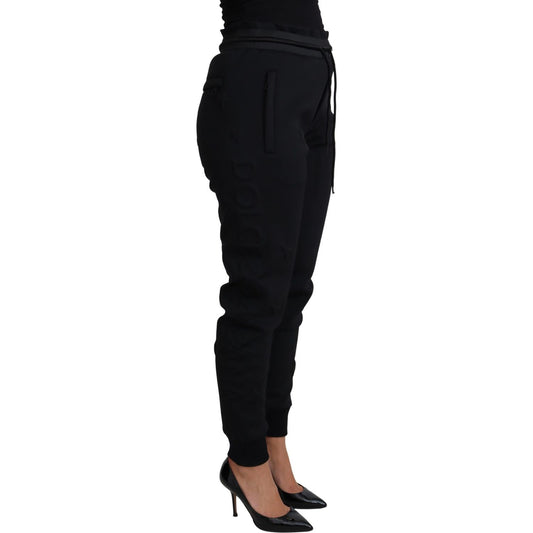 Dolce & Gabbana Elegant Black Jogger Trousers with Iconic Logo Dolce & Gabbana Black