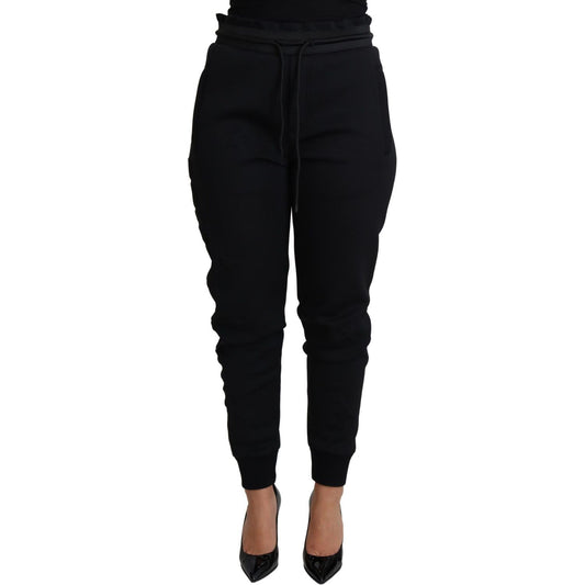 Dolce & Gabbana Elegant Black Jogger Trousers with Iconic Logo Dolce & Gabbana Black