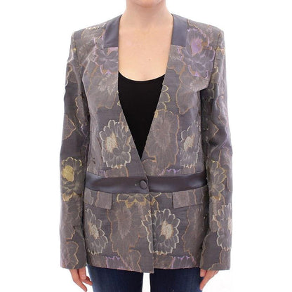 Roberto Fragata Multicolor Silk Floral Cotton Blazer Blazer Jacket