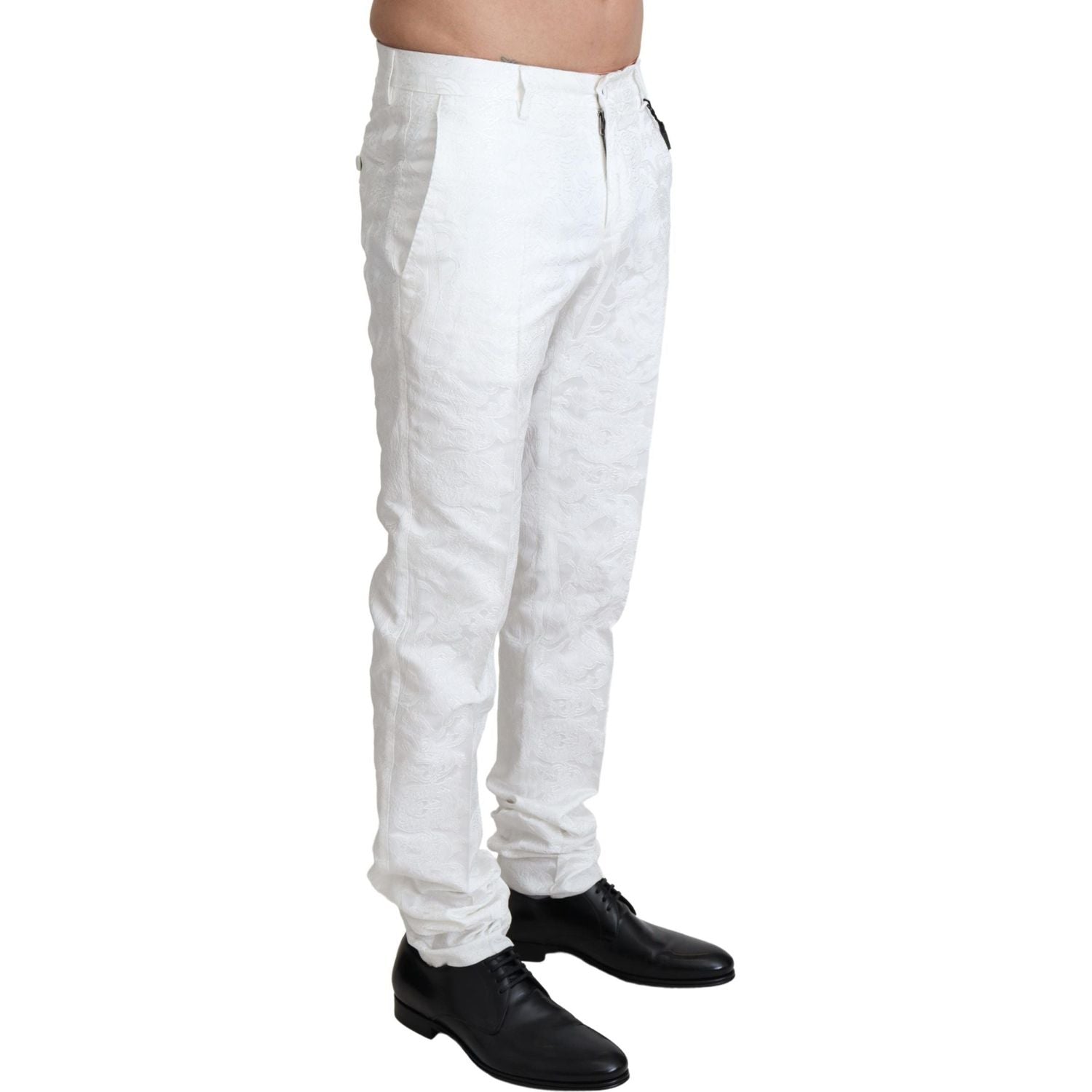 بنطلون دولتشي آند غابانا الأنيق باللون الأبيض