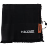 Missoni Black 100% Wool Unisex Neck Wrap Scarf MS2075