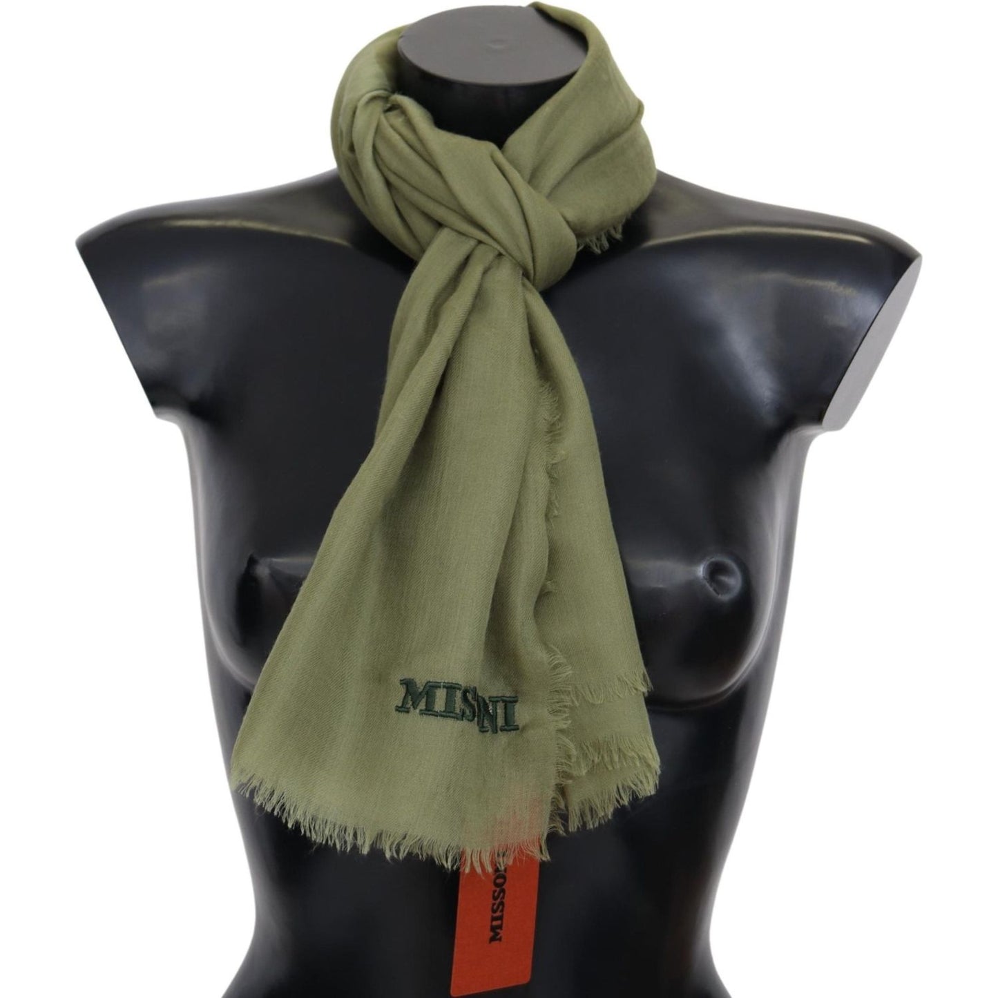 Missoni Green Cashmere Unisex Neck Wrap Scarf MS2082BG