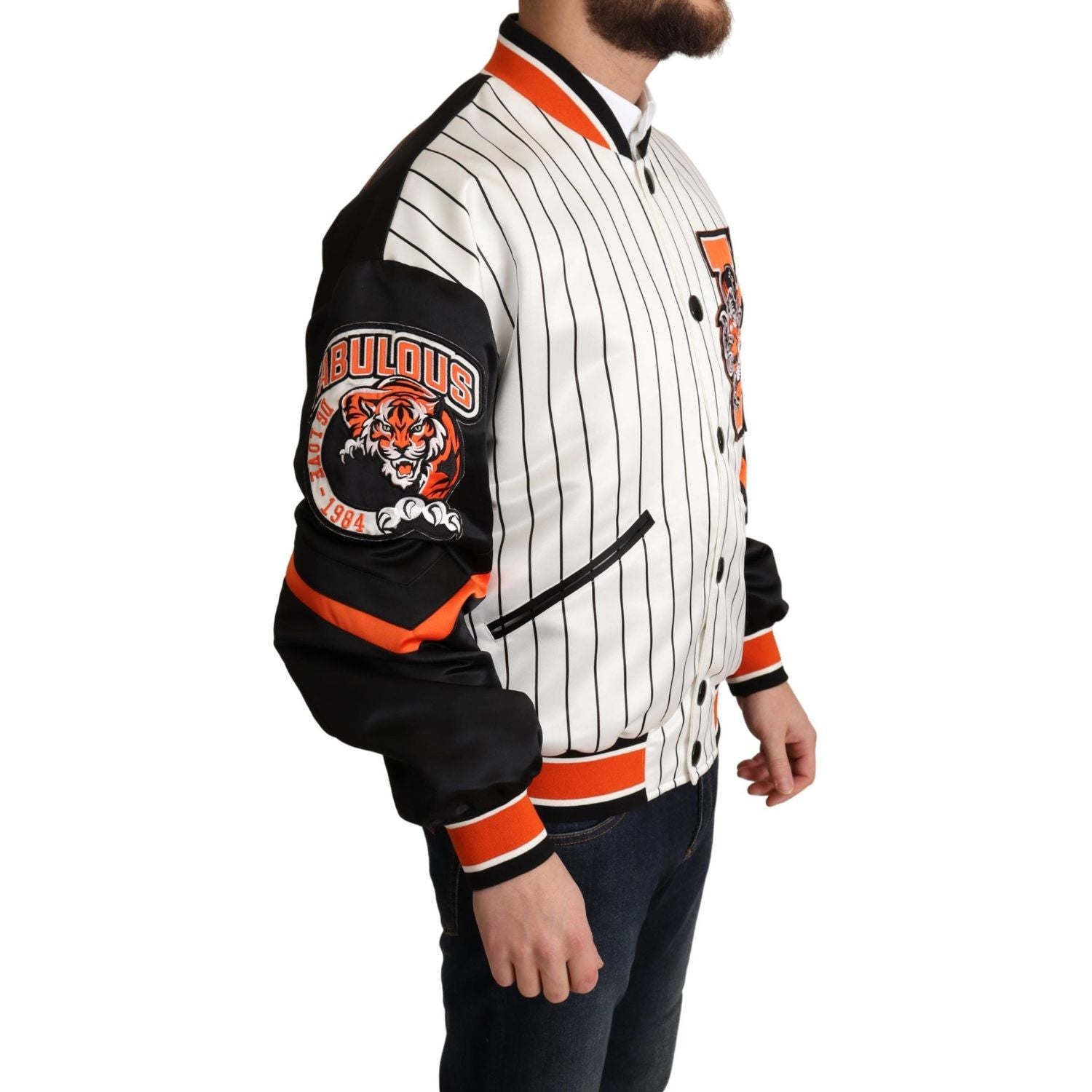 سترة بومبر دولتشي آند غابانا ريجال ليون باللون الأبيض