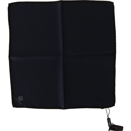 Dolce & Gabbana Elegant Silk Black Pocket Square Handkerchief Dolce & Gabbana Black