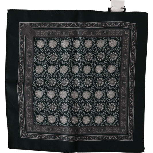Dolce & Gabbana Exquisite Silk Pocket Square Handkerchief Dolce & Gabbana Black