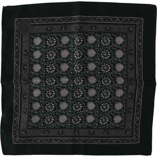 Dolce & Gabbana Exquisite Silk Pocket Square Handkerchief Dolce & Gabbana Black