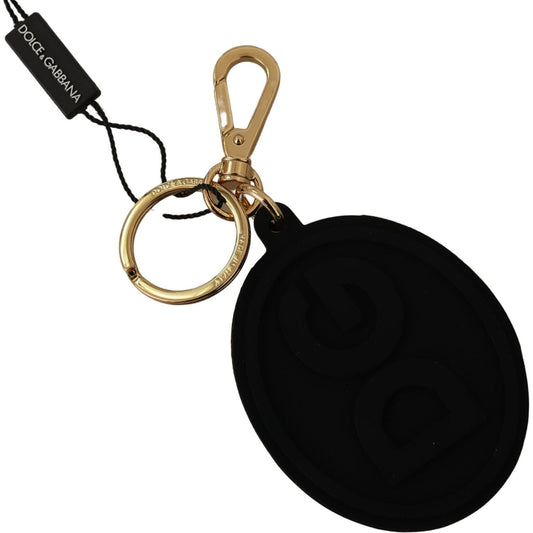 Dolce & Gabbana Elegant Black and Gold Keychain Accessory Dolce & Gabbana Tan