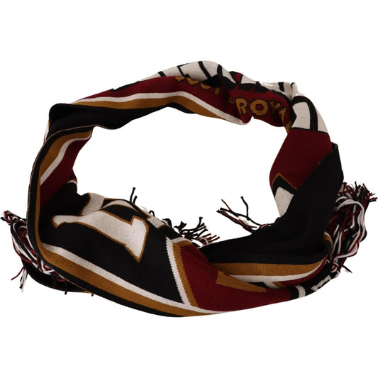 Dolce & Gabbana Elegant DG King Wool & Cashmere Scarf Wool Wrap Shawl Scarf Dolce & Gabbana Gray