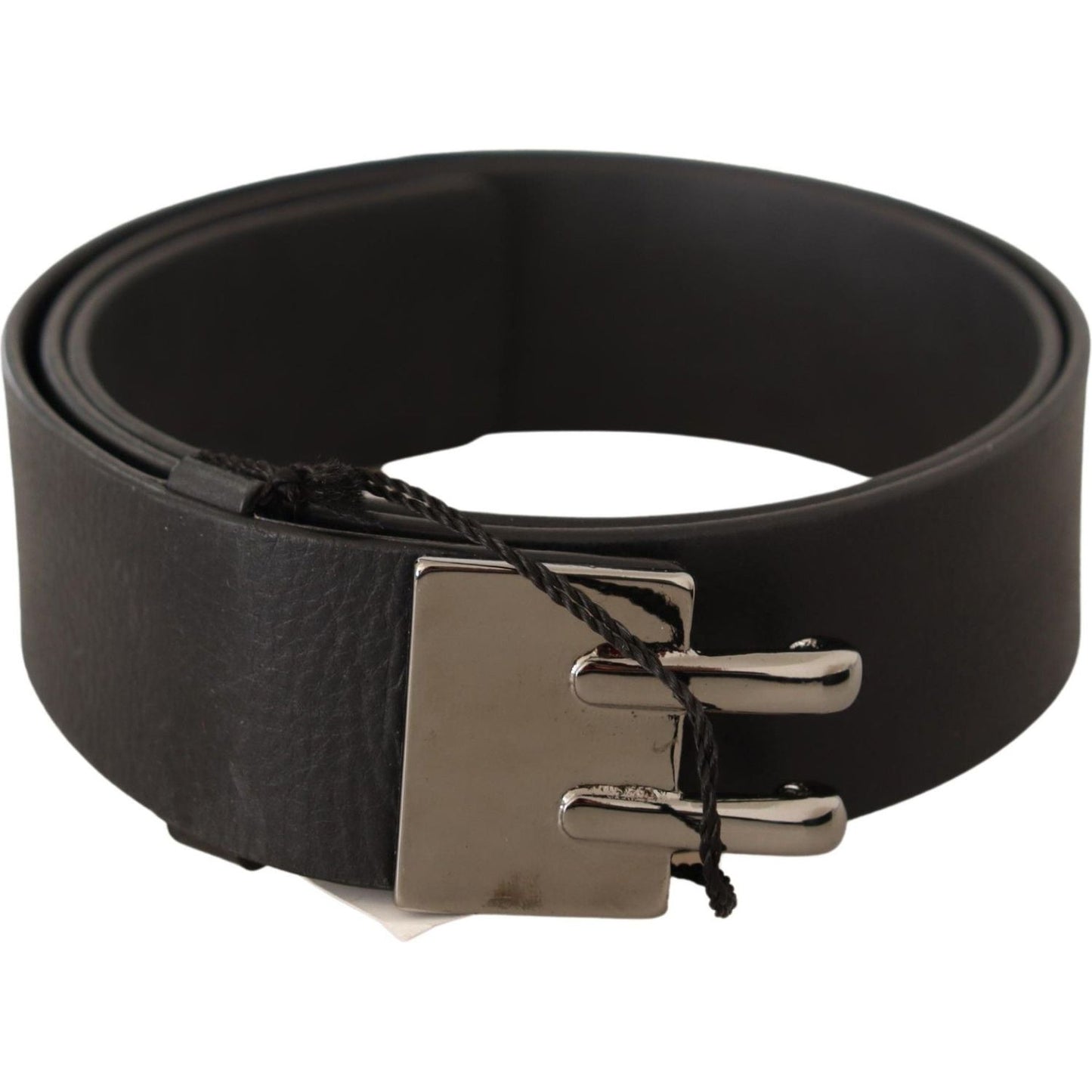 Costume National Black Leather Silver Buckle Waist Belt WOMAN BELTS