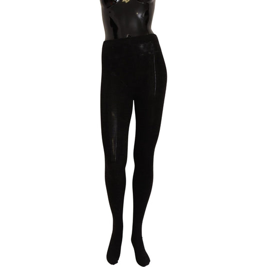 Dolce & Gabbana Elegant Black Wool Stretch Tights Dolce & Gabbana Black