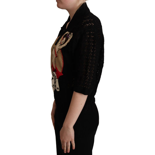 Dolce & Gabbana Embroidered Short Sleeve Luxury Sweater Dolce & Gabbana Rosy Brown