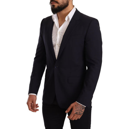 Dolce & Gabbana Navy Blue Wool Slim Fit MARTINI Blazer
