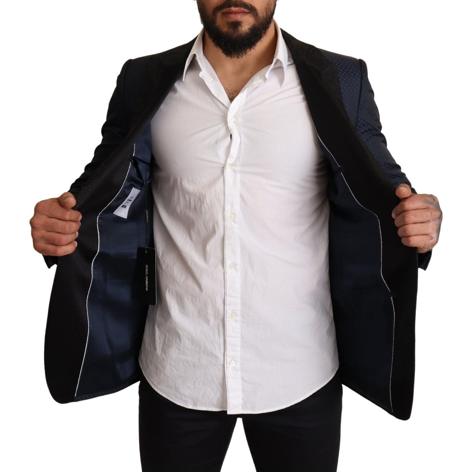 Dolce & Gabbana Blue Wool Slim Fit MARTINI Blazer Jacket