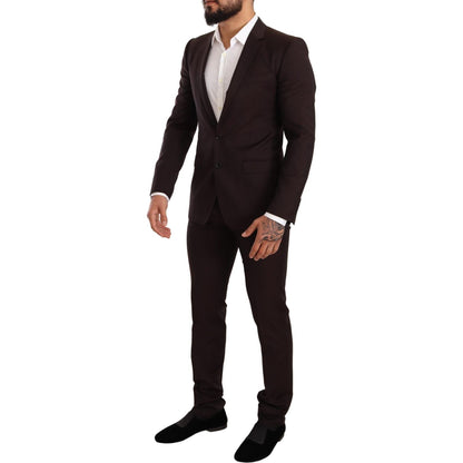 Dolce & Gabbana Bordeaux Wool MARTINI Slim Fit Suit Suit