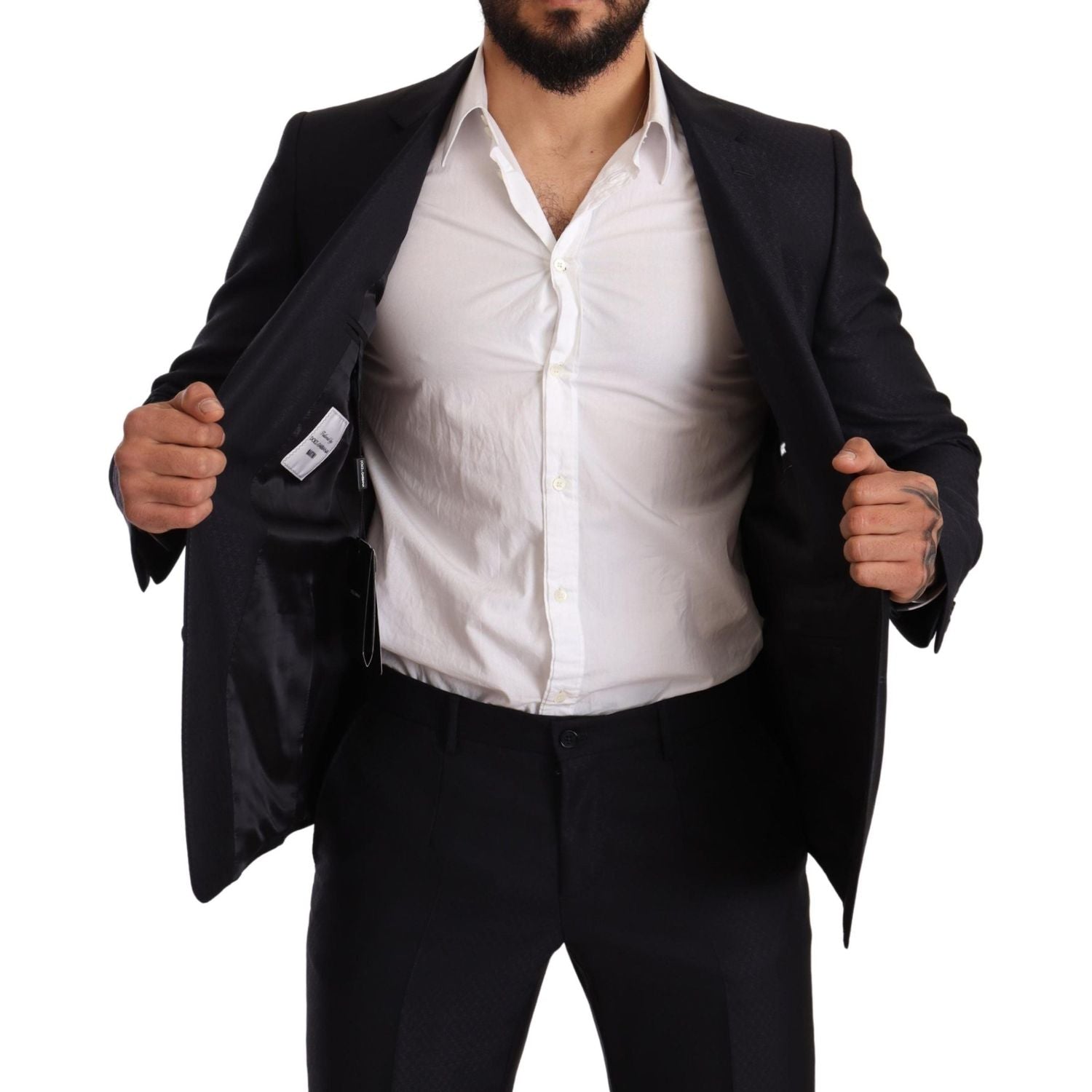 Dolce & Gabbana Blue Pattern MARTINI SLIM FIT 2 Piece Suit