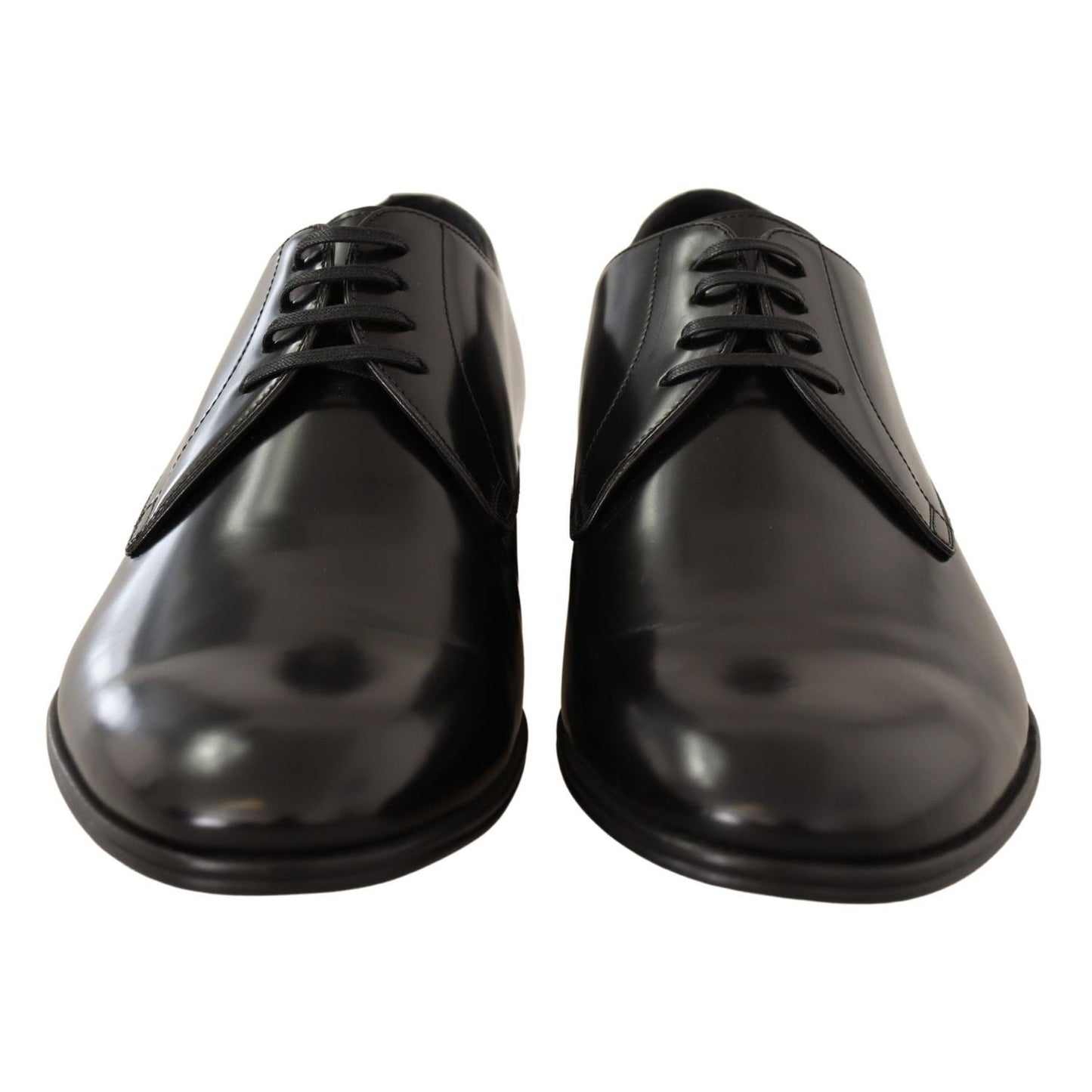 Dolce & Gabbana Black Leather Lace Up Men Dress Derby Shoes