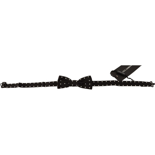 Dolce & Gabbana Elegant Black Polka Dot Silk Bow Tie Bow Tie Dolce & Gabbana Black
