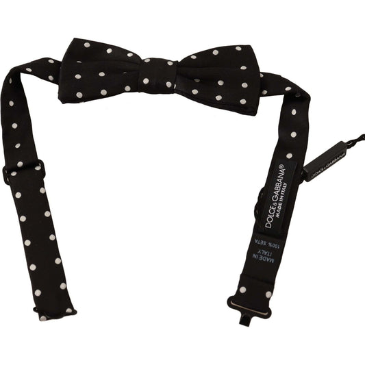 Dolce & Gabbana Elegant Black Polka Dot Silk Bow Tie Bow Tie Dolce & Gabbana Black