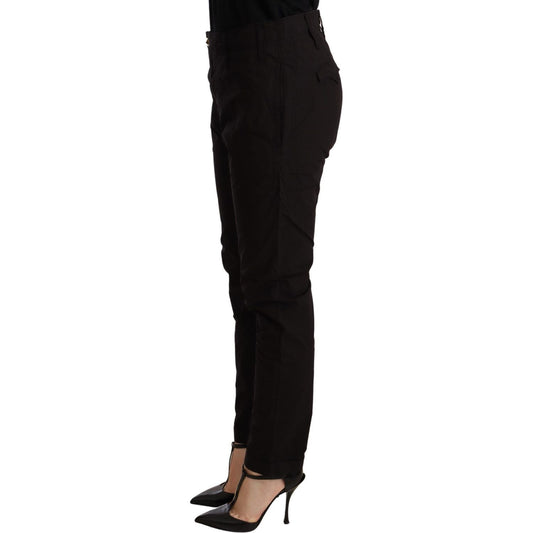 CYCLE Elegant Black Baggy Cotton Pants WOMAN TROUSERS CYCLE Black