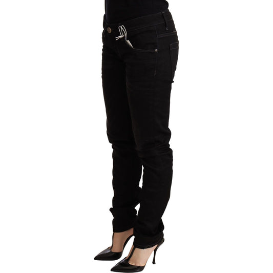 Acht Sleek Black Wash Skinny Jeans WOMAN TROUSERS Acht Black