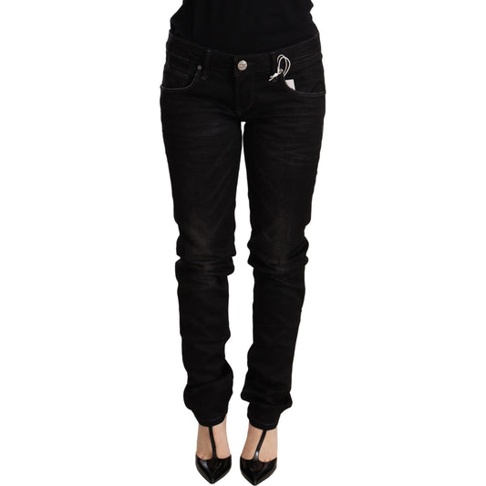 Acht Sleek Black Wash Skinny Jeans WOMAN TROUSERS Acht Black