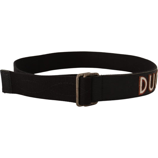Costume National Elegant Cotton-Leather Blend Fashion Belt Costume National Black