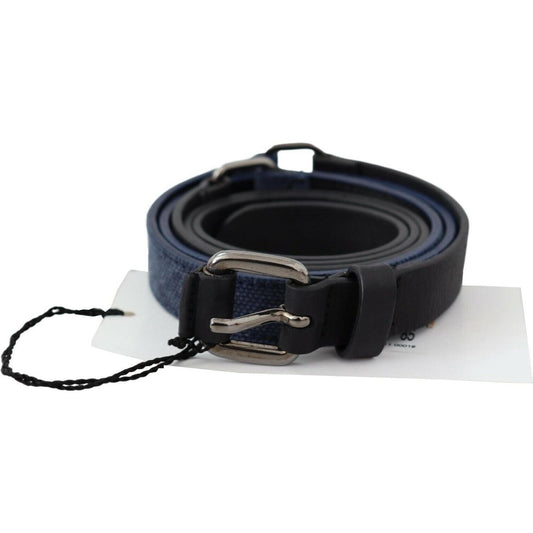 Costume National Elegant Black Leather Adjustable Belt WOMAN BELTS Costume National Light Gray
