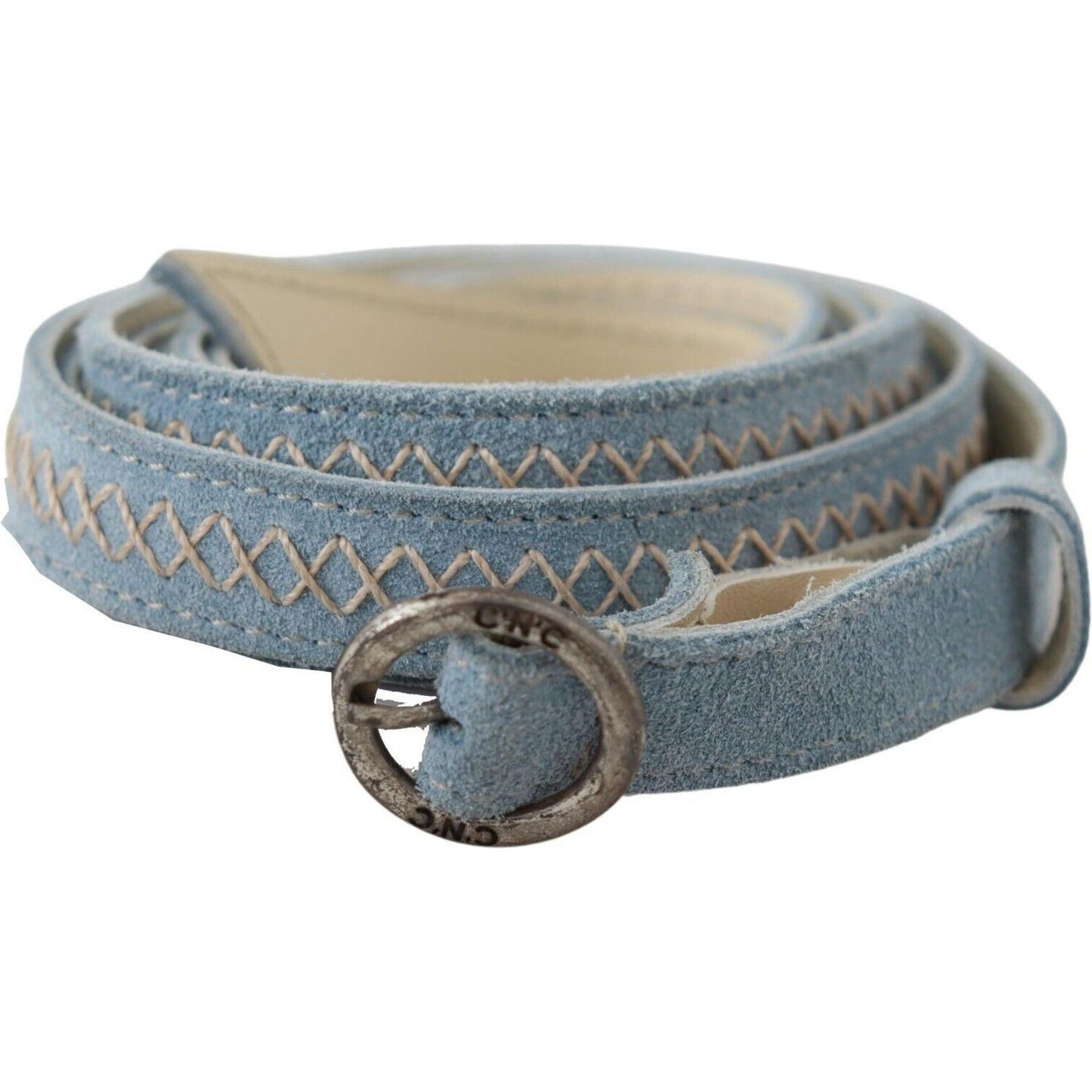 Costume National Blue Skinny Leather Fashion Waist Belt WOMAN BELTS