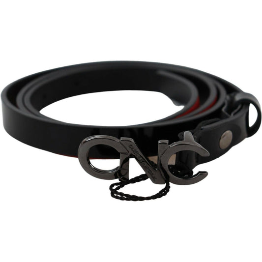 Costume National Chic Black Leather Fashion Belt WOMAN BELTS Costume National Black