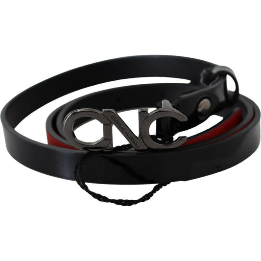 Costume National Chic Black Leather Fashion Belt WOMAN BELTS Costume National Black