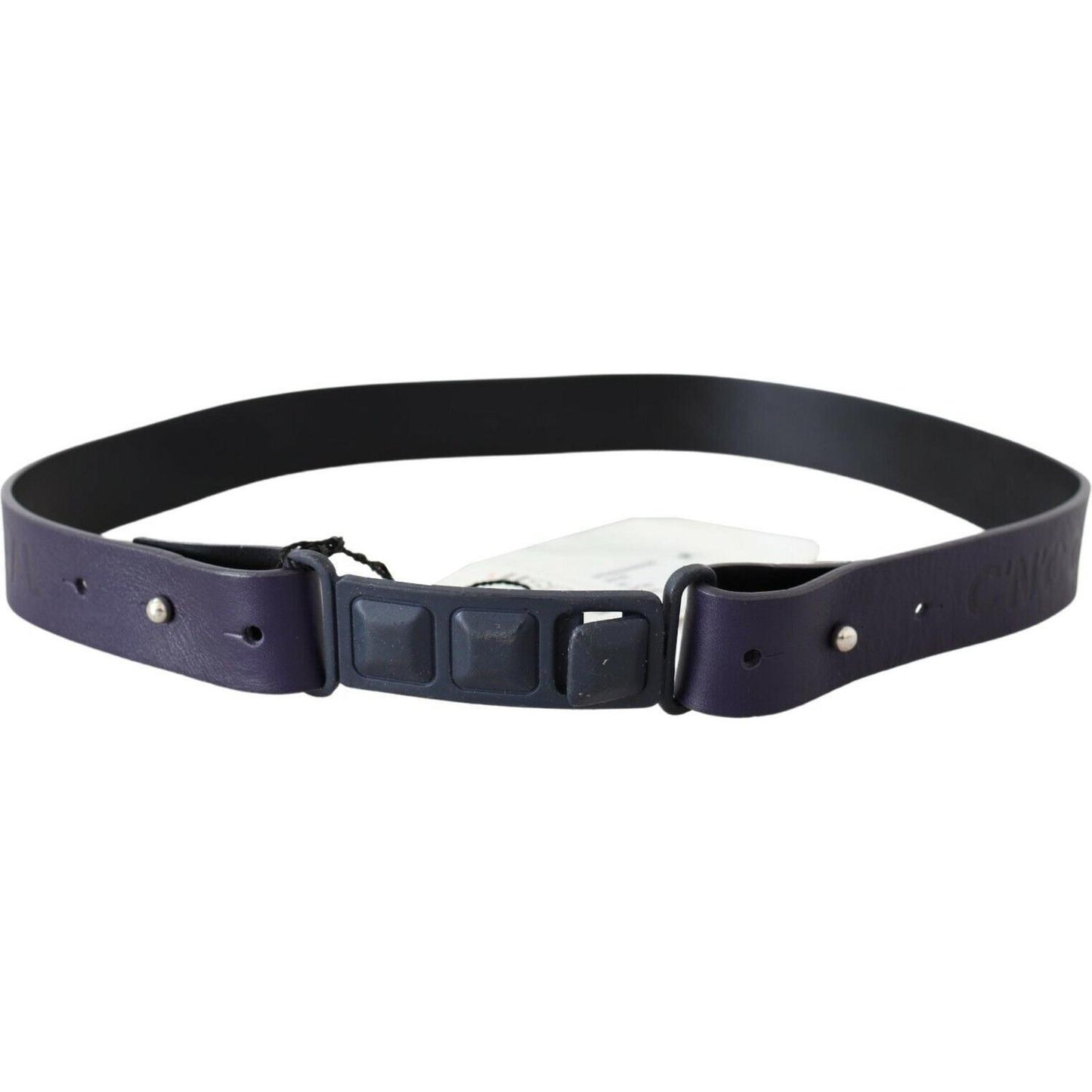 Costume National Black Leather Normal Logo Buckle Waist Belt WOMAN BELTS
