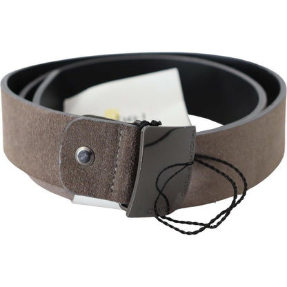 Costume National Brown Leather Square Logo Buckle Belt WOMAN BELTS