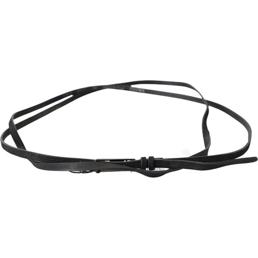 Costume National Elegant Black Leather Adjustable Belt Costume National Dark Slate Gray