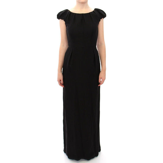 Dolce & Gabbana Elegant Silk Shortsleeved Evening Gown WOMAN DRESSES Dolce & Gabbana Wheat