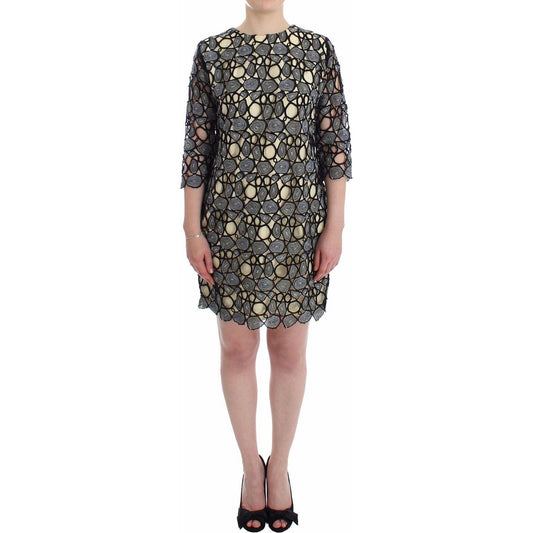 Lanre Da Silva Ajayi Elegant Multicolor Sheath Dress with Artful Design WOMAN DRESSES Lanre Da Silva Ajayi Dim Gray