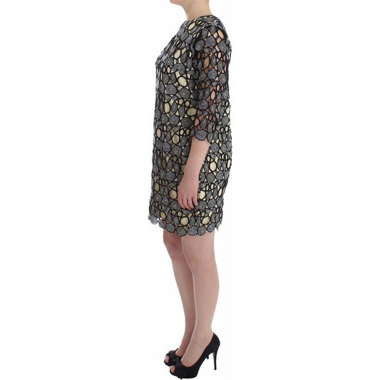 Lanre Da Silva Ajayi Elegant Multicolor Sheath Dress with Artful Design WOMAN DRESSES Lanre Da Silva Ajayi Dim Gray