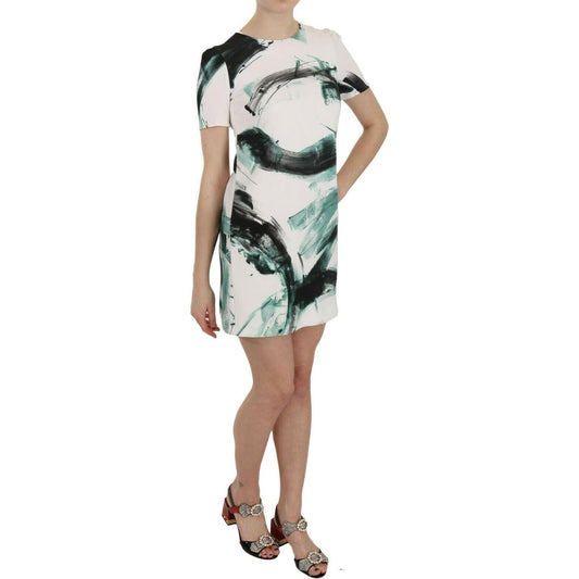 Dolce & Gabbana Elegant Black Shift Mini Dress WOMAN DRESSES Dolce & Gabbana Rosy Brown