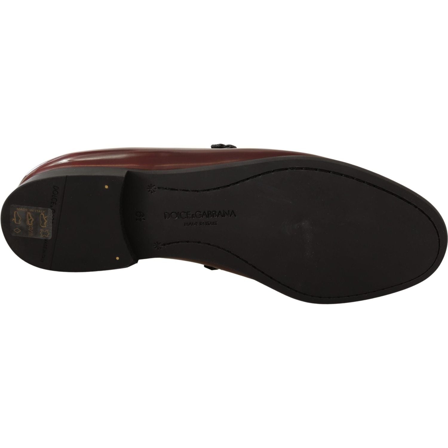 حذاء لوفرز أنيق من الجلد باللون البوردو من دولتشي آند غابانا