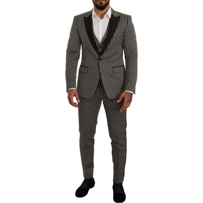 Dolce & Gabbana Black White Check 3 Piece Set MARTINI Suit