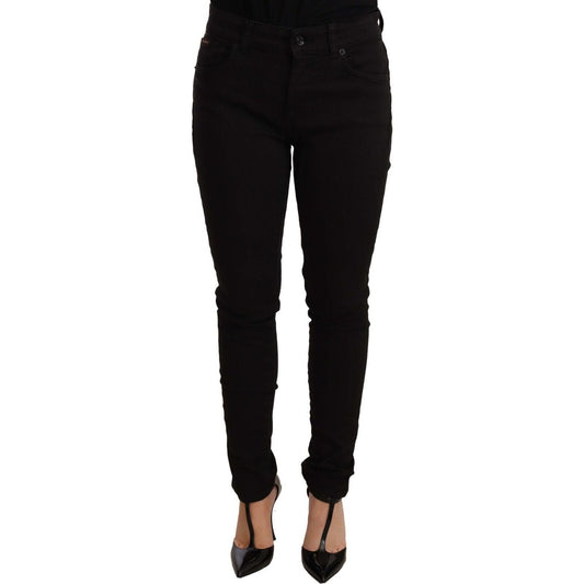 Dolce & Gabbana Chic Black Mid-Waist Skinny Denim Jeans Dolce & Gabbana Black
