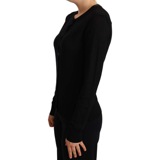 Dolce & Gabbana Elegant Crewneck Virgin Wool Sweater WOMAN SWEATERS Dolce & Gabbana Black