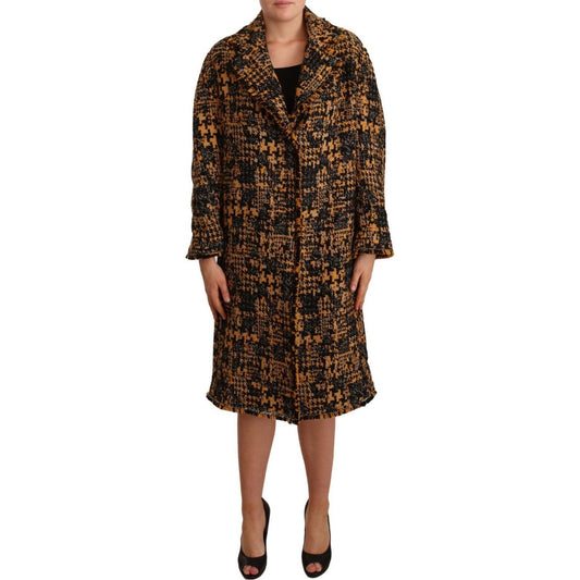 Dolce & Gabbana Multicolor Notch Lapel Long Cardigan Coat WOMAN COATS & JACKETS Dolce & Gabbana Black