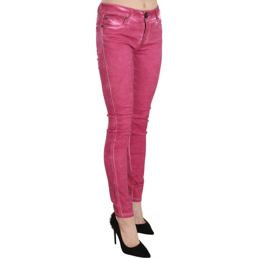 Dolce & Gabbana Chic Pink Mid Waist Skinny Pants Jeans & Pants Dolce & Gabbana Maroon
