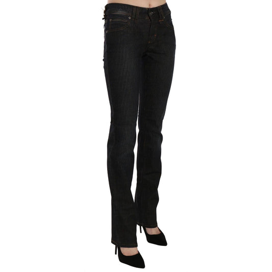 John Galliano Elegant Black Slim Fit Corduroy Jeans Jeans & Pants John Galliano Black
