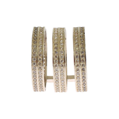 Nialaya Authentic Womens Clear CZ 925 Sterling Silver Ring Ring